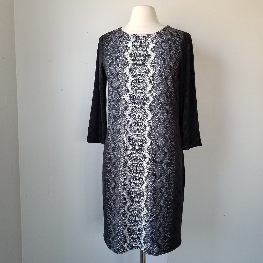 Knit Sheath Dress Snake Print SIZE MEDIUM